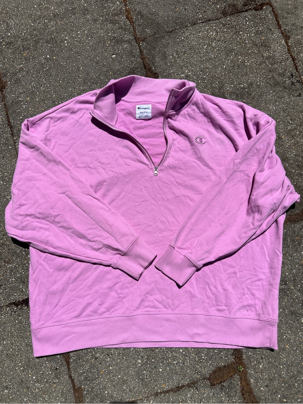 Rare Champion Pastel Pink Quarter-Zip Sweatshirt